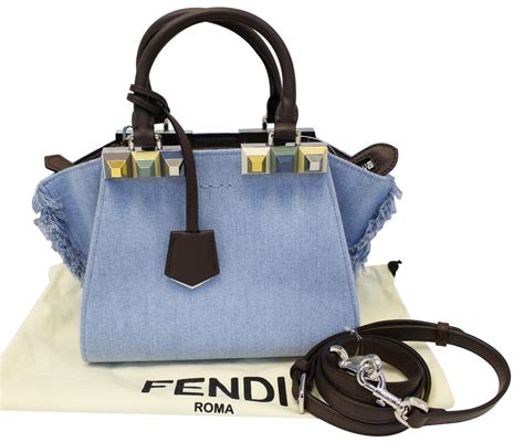 green fendi tote|Fendi denim tote.